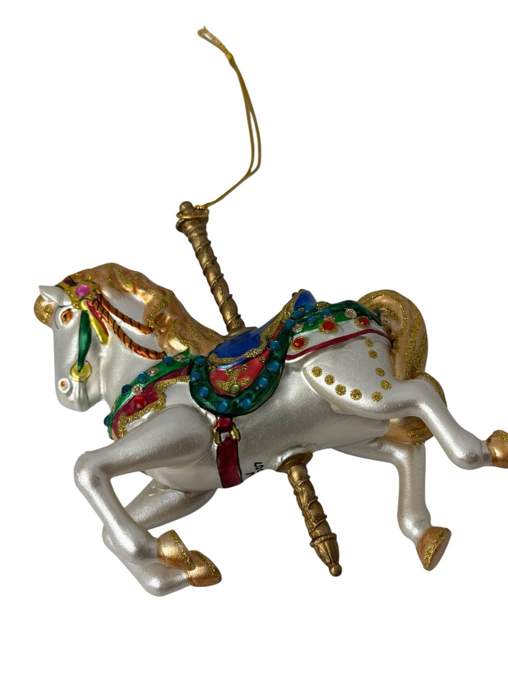 Merry Go Round Horse Carousel Ornament Gold Color